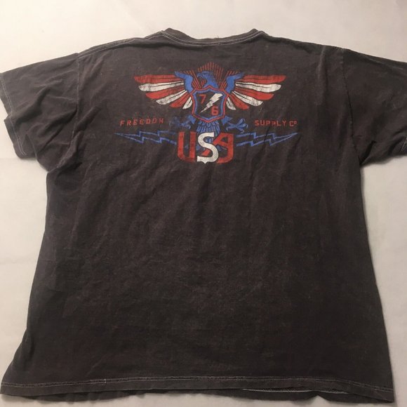 vintage T-Shirt truth live free Freedom Defender USA Mens 2xl fruit of the loom - Picture 8 of 10
